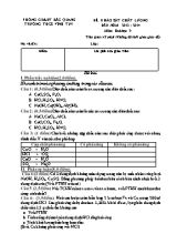 Đề khảo sát chất lượng đầu năm môn Hóa học Lớp 9 - Năm học 2013-2014 - Trường THCS Vĩnh Tuy (Có đáp án)